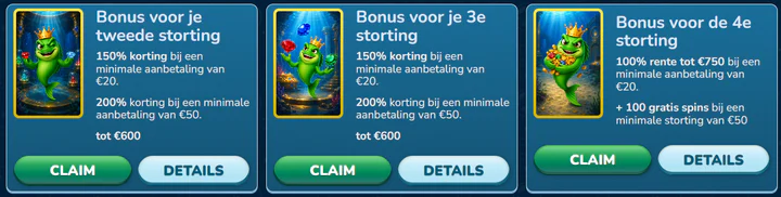 Bonussen bij MegaFishWins